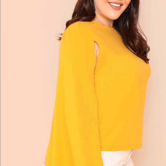 •NEW•3X•Camilla Cape Style Yellow Top NWT - Picture 5 of 8